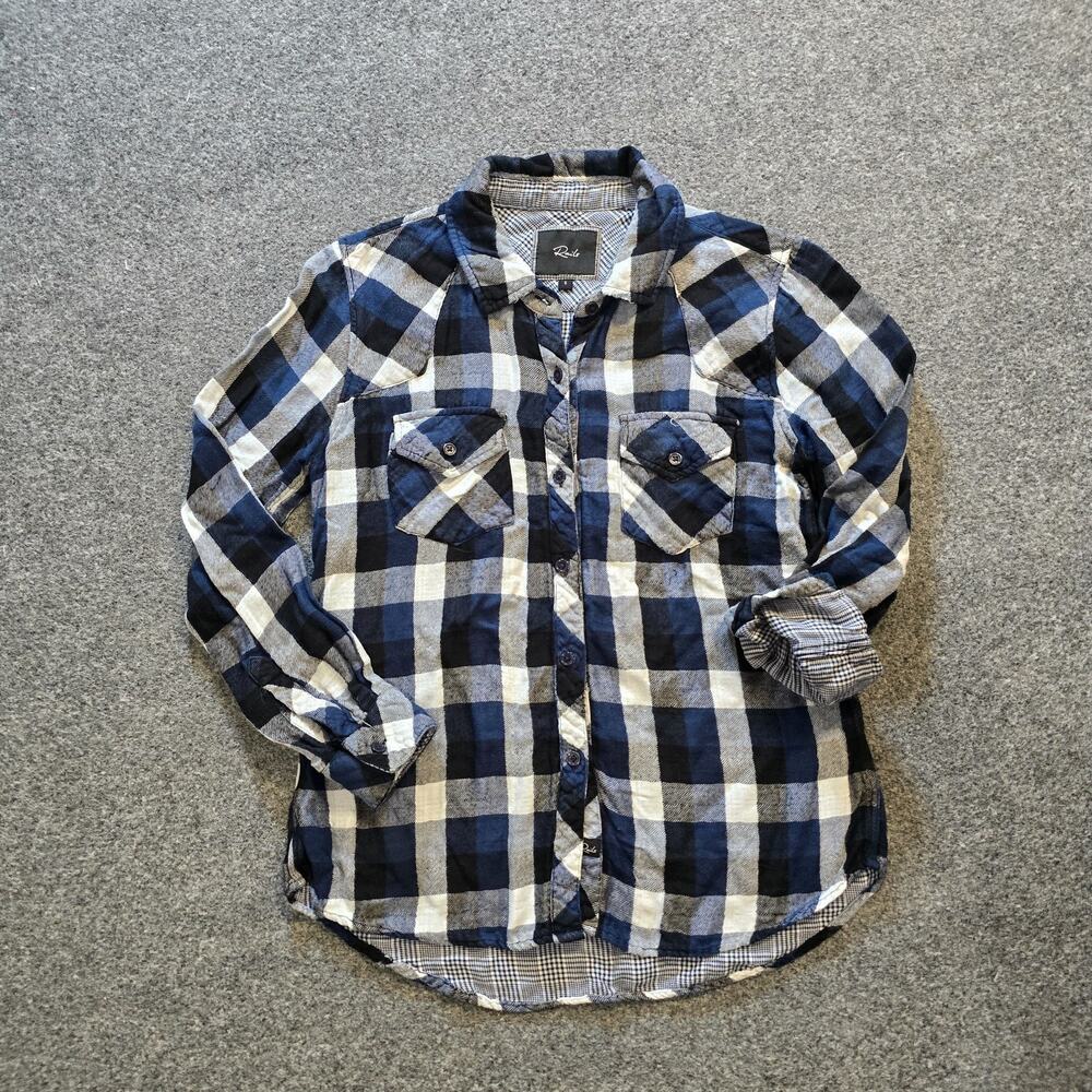 Rails Top Womens Size Small Blue Plaid Lined Button Long Sleeve Casual Capsule
